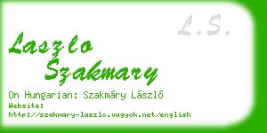 laszlo szakmary business card