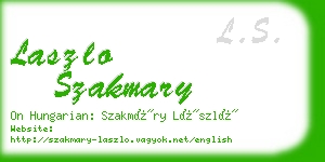 laszlo szakmary business card